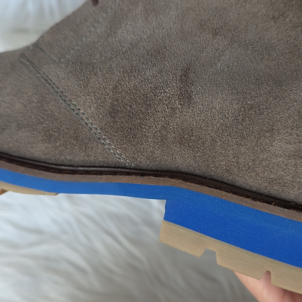 Men's Suede Chukka Boots - Grey and Blue - Picture 9 of 11